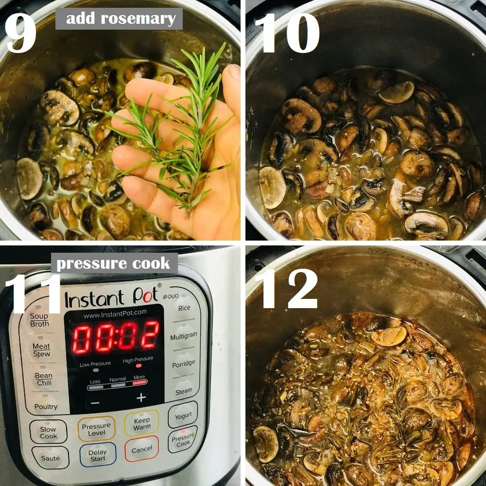 pressure cooking no cream vegan mushroom soup in instant pot