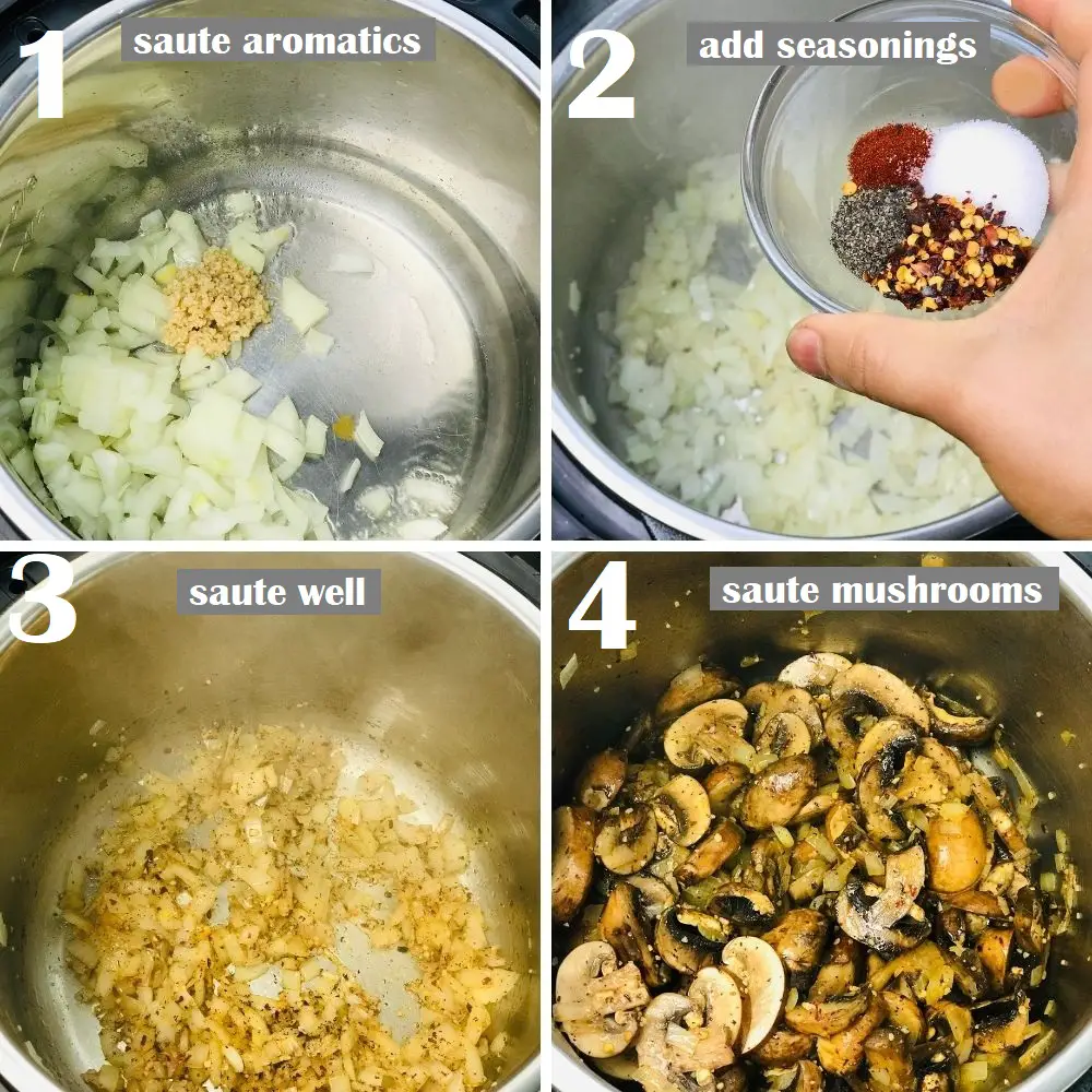 sautéing aromatics & mushrooms in instant pot