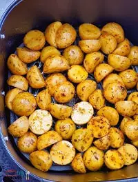 seasoned potatoes in air fryer basket