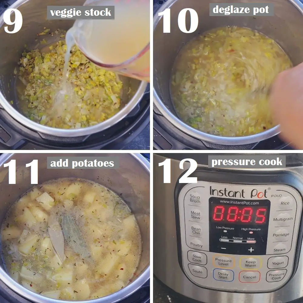 deglaze pot & pressure cook soup
