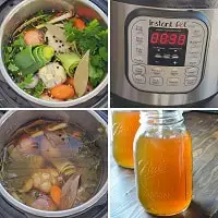 showing how to make veggie broth in instant pot