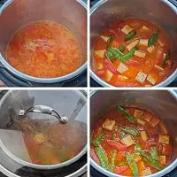 add veggies & tofu in red Thai curry sauce