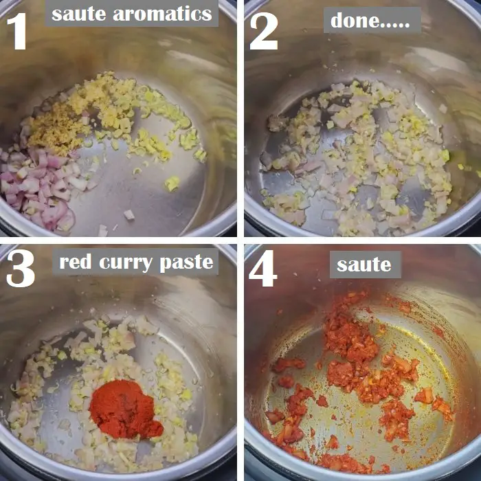 sautéing aromatics & red Thai curry paste 