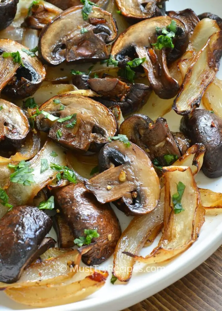 mushrooms and onions in air fryer