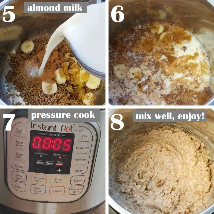 pressure cook porridge 