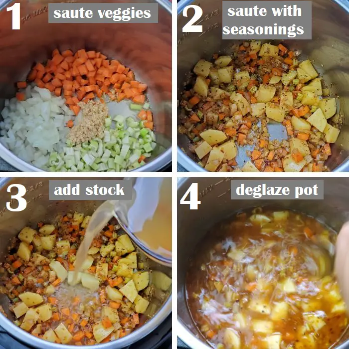 sauteing veggies and deglazing pot