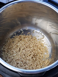 rinsed brown basmati rice in instant pot