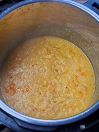 pressure cooked red lentil soup