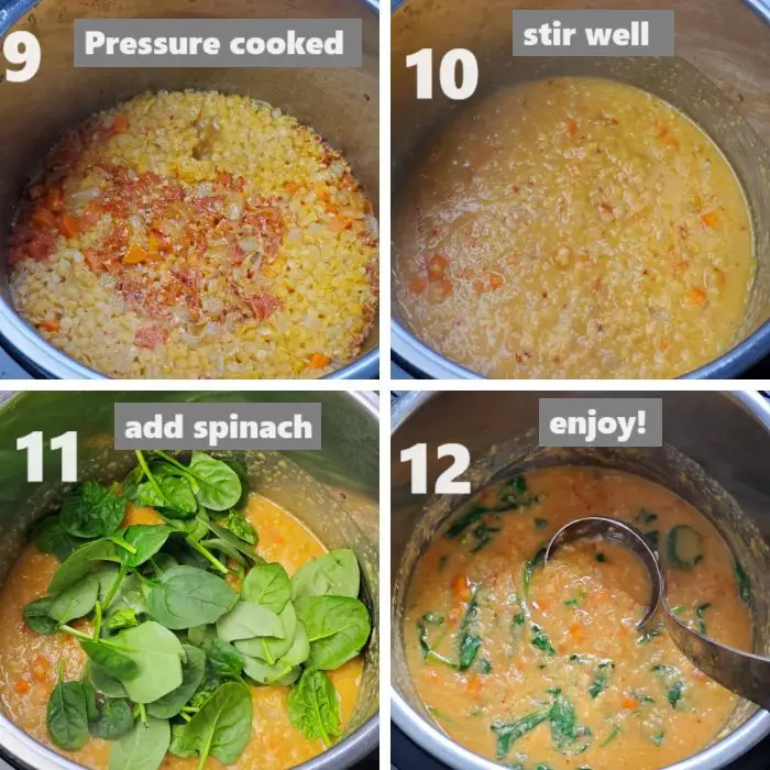 pressure cooked red lentil soup