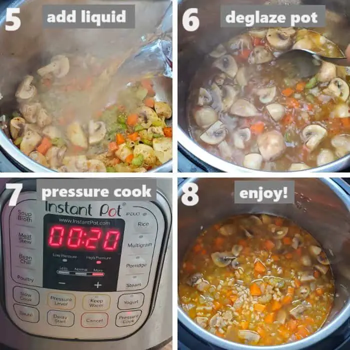 deglazing pot and pressure cooking soup