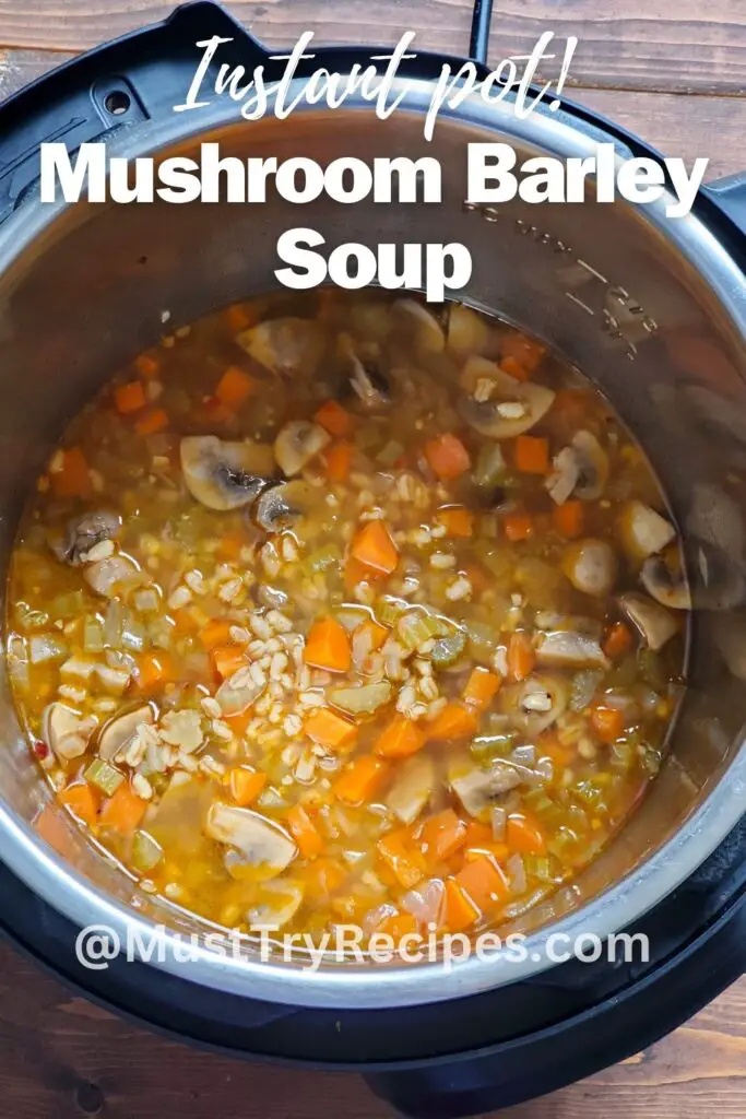 healthy mushroom barley soup in instant pot