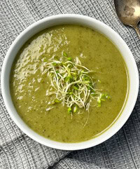 soup served with microgreens