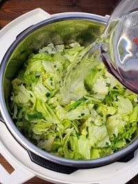 pouring water in instant pot