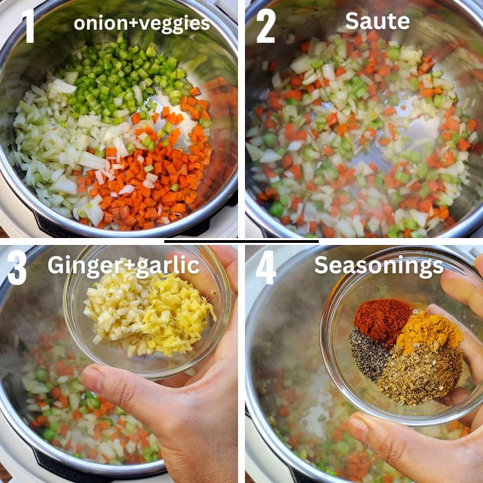 sautéing aromatics, veggies, and spices.